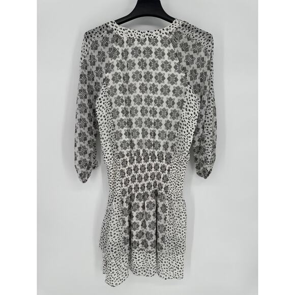White House Black Market Womens Mixed Print Tiered Blouson Dress Size XS - Picture 2 of 9